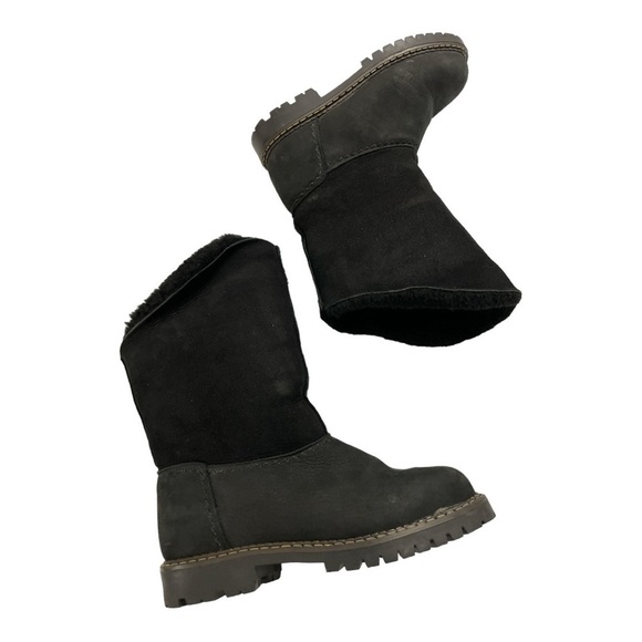 Sorel Suede Shearling Foldover Tall Black Boots Black Size 7M - Picture 4 of 8